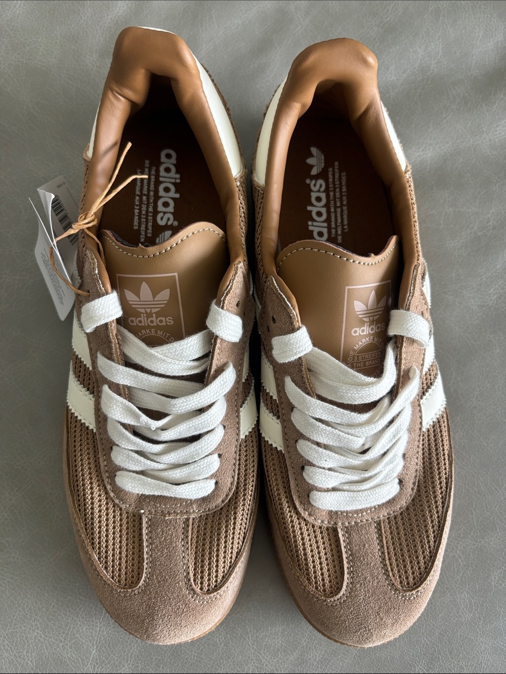 adidas Tan & White Retro Runner Sneakers